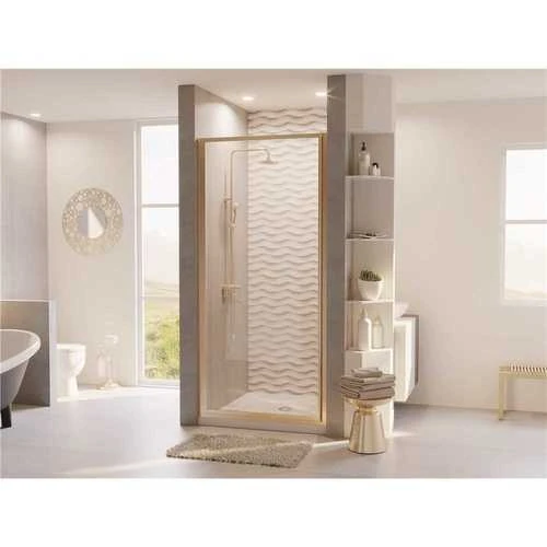 Coastal Shower Doors L24.66N-C Legend 23.625 In. To 24.625 In. X 64 In. Framed Hinged Shower Door In Brushed Nickel With Clear Glass 1 Coastal Shower Doors L24.66N-C Legend 23.625 In. To 24.625 In. X 64 In. Framed Hinged Shower Door In Brushed Nickel With Clear Glass