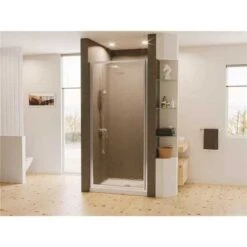 Coastal Shower Doors L24.66B-A Legend 23.625 In. To 24.625 In. X 64 In. Framed Hinged Shower Door In Chrome With Obscure Glass