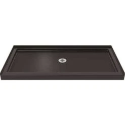 DreamLine DLT-1132540-88 SlimLine 54 In. W X 32 In. D Single Threshold Shower Base In Black With Center Drain