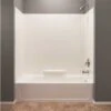 Mustee 350WHT Durawall 30 In. X 60 In. X 58 In. Easy Up Adhesive Alcove Bath Tub Surround In White