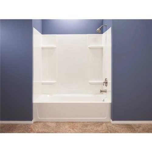 Mustee 53WHT Durawall Model 30 In. X 60 In. X 58 In. Easy Up Adhesive Bathtub Surround In White 1 Mustee 53WHT Durawall Model 30 In. X 60 In. X 58 In. Easy Up Adhesive Bathtub Surround In White