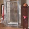 Foremost TDSW2565-OB-SV Tides 23 In. To 25 In. X 65 In. Framed Pivot Shower Door In Silver With Obscure Glass With Handle