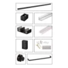 CRL CAM73MBL Matte Black Deluxe 180 Degree Cambridge Series Two Door Bypass Sliding Shower Door System
