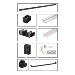 CRL CAM73MBL Matte Black Deluxe 180 Degree Cambridge Series Two Door Bypass Sliding Shower Door System